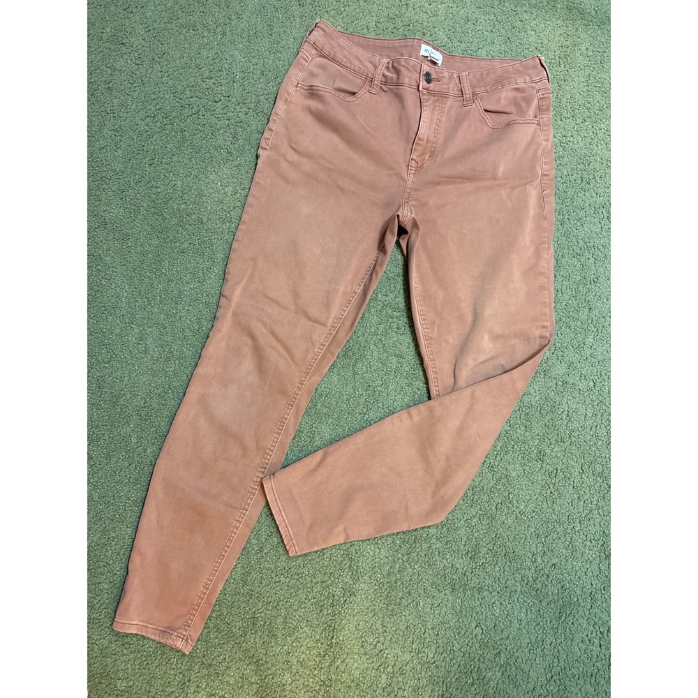 Maurices M Jeans Womens L Regular High Rise Jegging Mauve Rust Skinny Pants